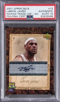 2007 Upper Deck Hawaii Trade Conference Auto. #12 LeBron James Signed Card (#23/34) - PSA Authentic, PSA/DNA 10 - LeBrons Jersey Number!